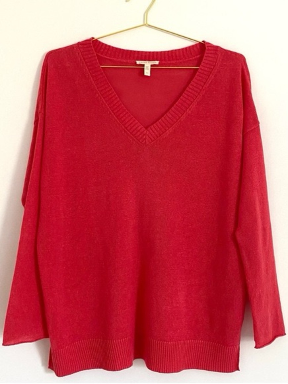 Eileen Fisher V-Neck Sweater in Bright Red‎